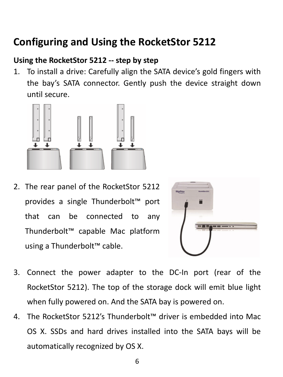 Configuring and using the rocketstor 5212 | HighPoint RocketStor 5212 User Manual | Page 6 / 8