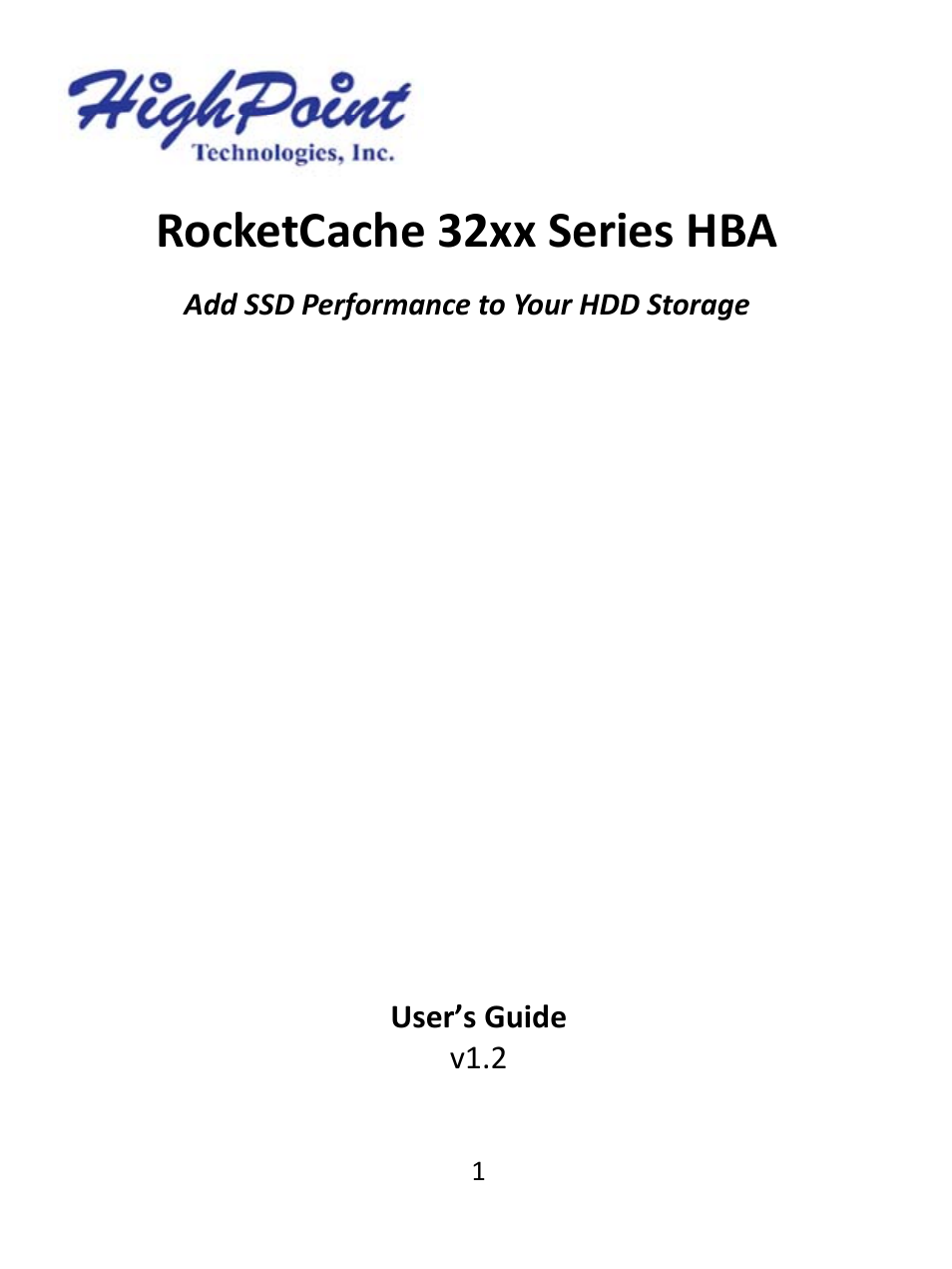 HighPoint RocketCache 3244X8 User Manual | 21 pages