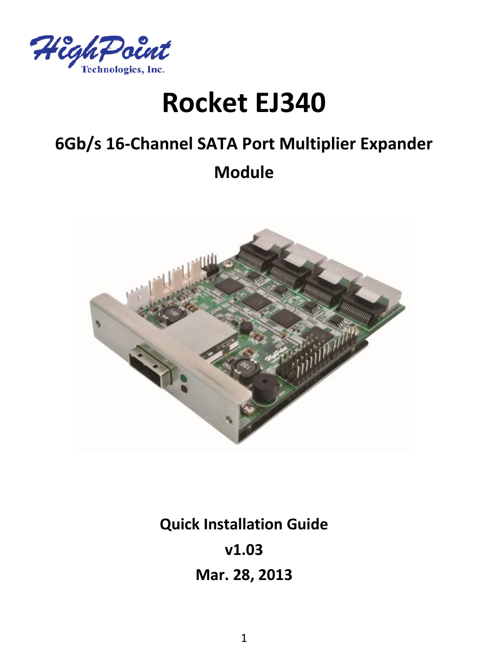HighPoint EJ 340 User Manual | 8 pages