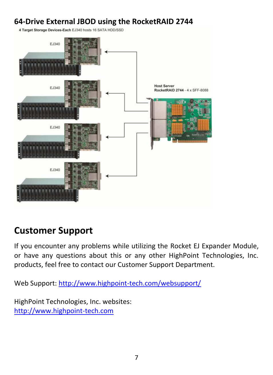 Customer support | HighPoint EJ 340 User Manual | Page 7 / 8