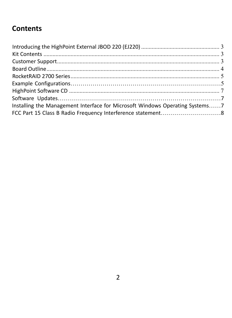 HighPoint EJ 220 User Manual | Page 2 / 8