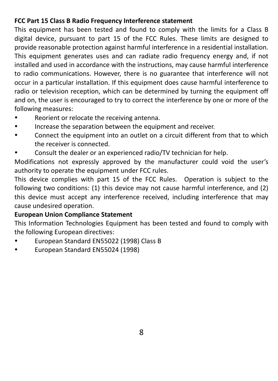 HighPoint EJ 220 User Manual | Page 8 / 8