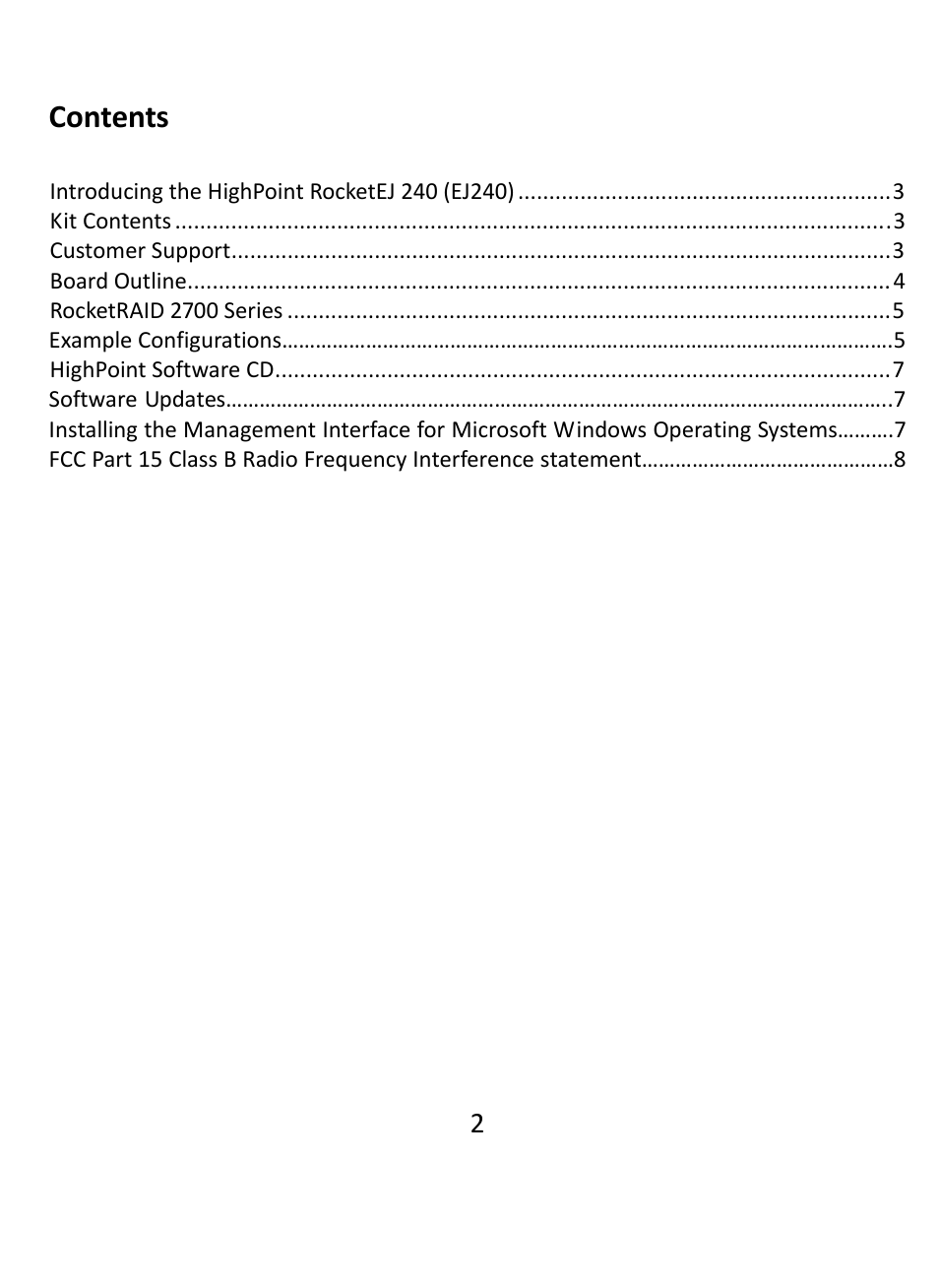 HighPoint EJ 240 User Manual | Page 2 / 8