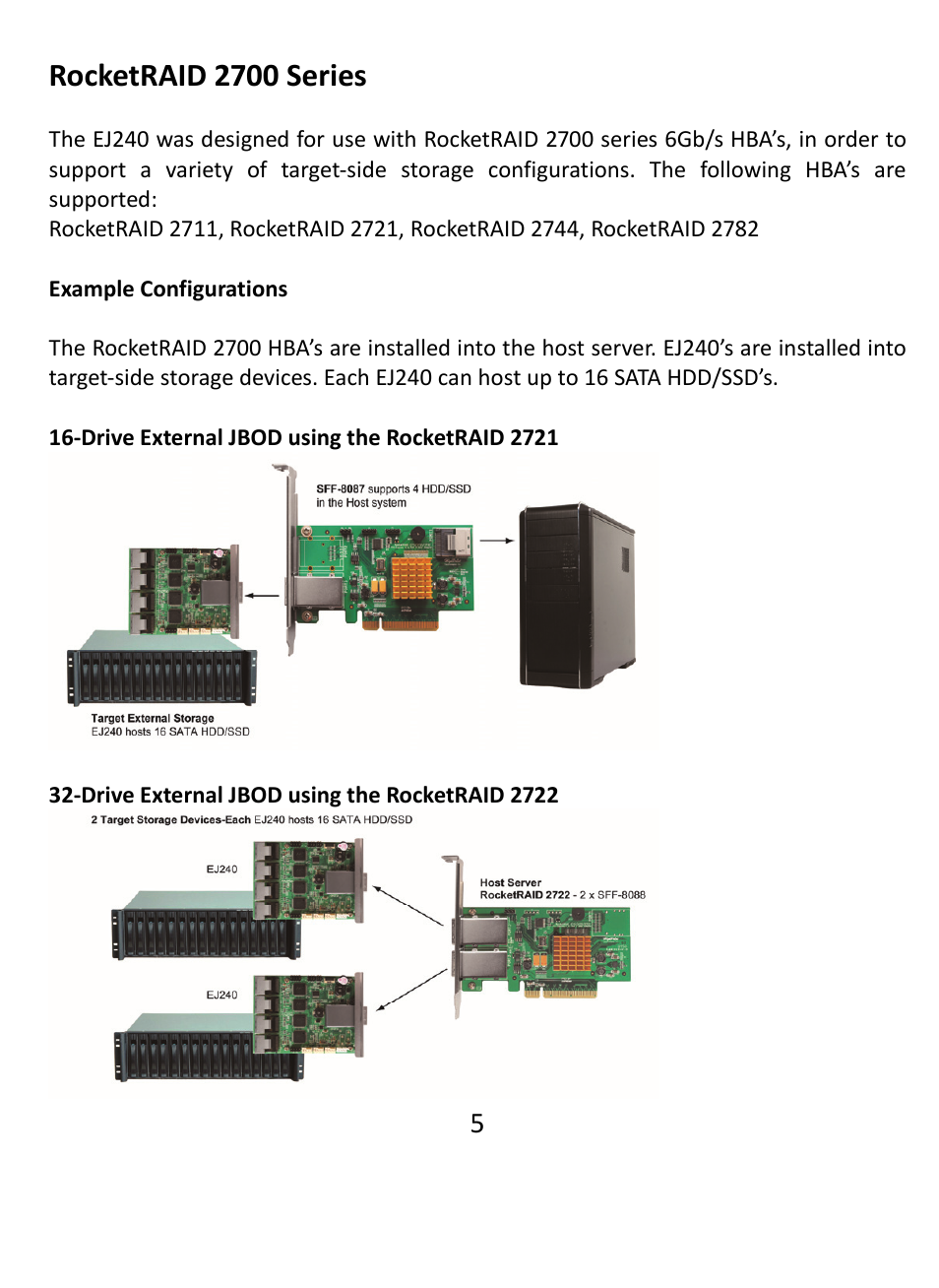 Rocketraid 2700 series | HighPoint EJ 240 User Manual | Page 5 / 8