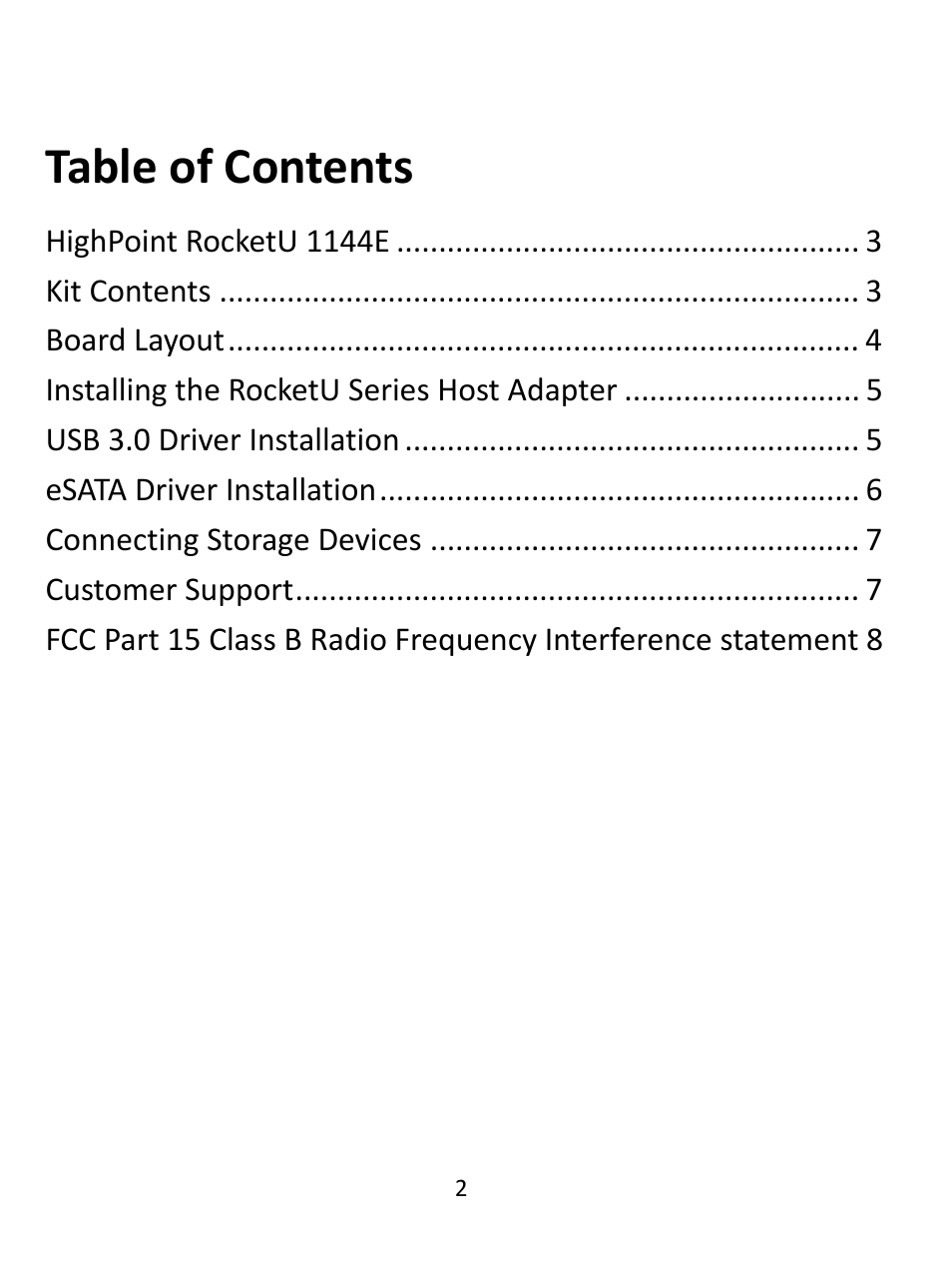 HighPoint RocketU 1144E User Manual | Page 2 / 8