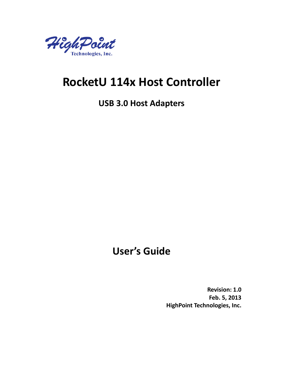 HighPoint RocketU 1144C User Manual | 20 pages