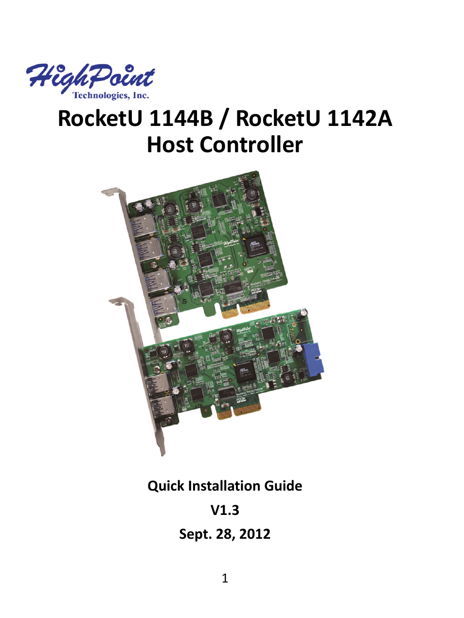 HighPoint RocketU 1144B User Manual | 8 pages