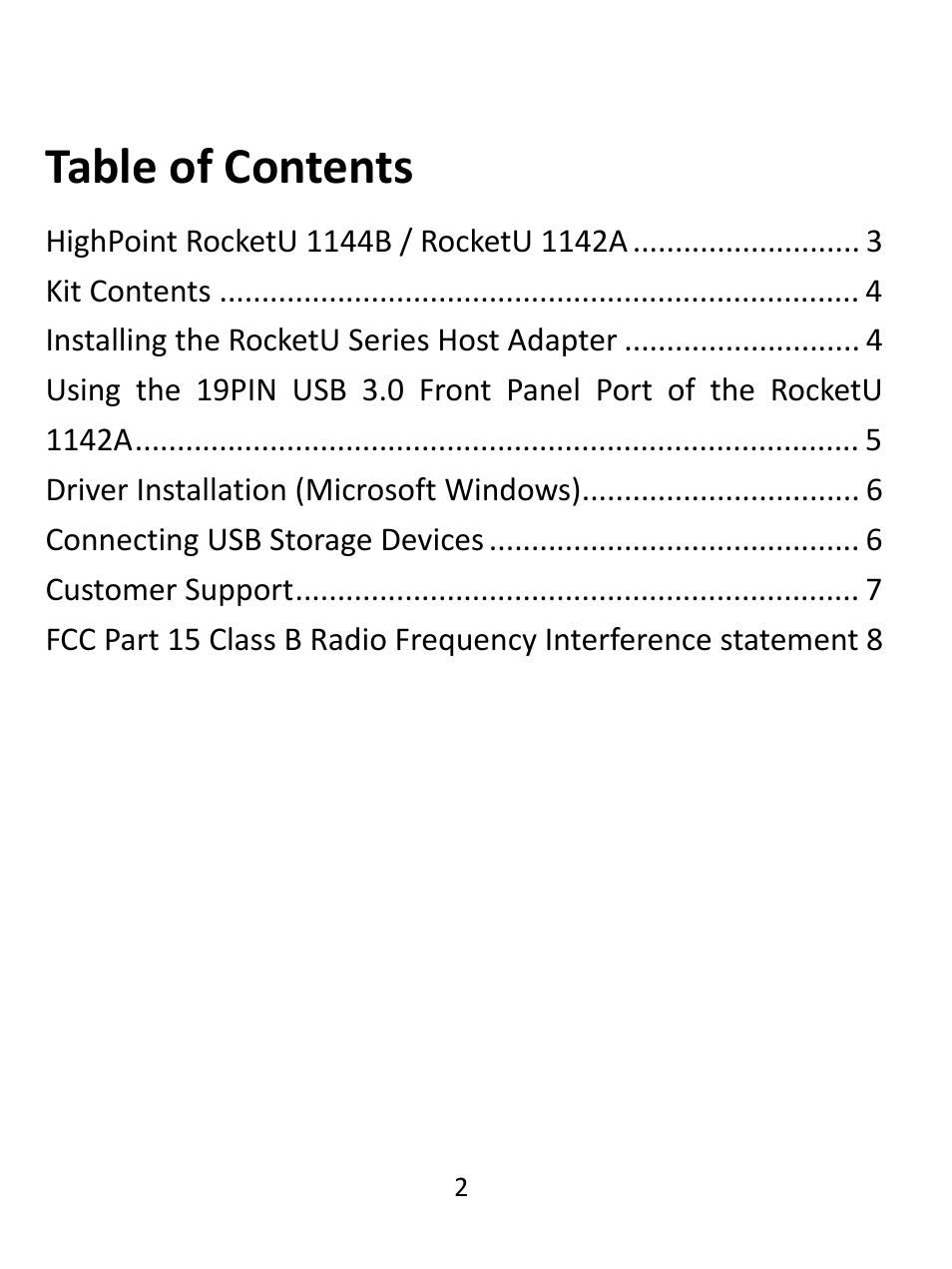 HighPoint RocketU 1144B User Manual | Page 2 / 8