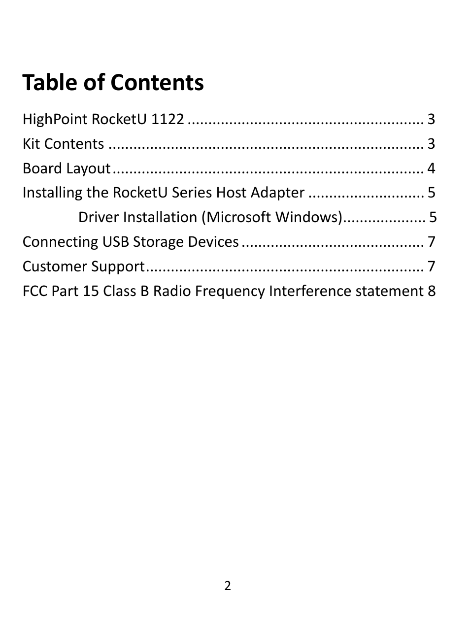 HighPoint RocketU 1122 User Manual | Page 2 / 8