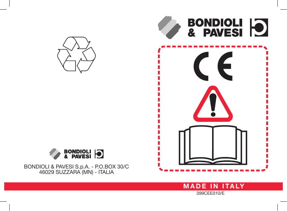 Bondioli&Pavesi 399CEE010_E User Manual | 255 pages