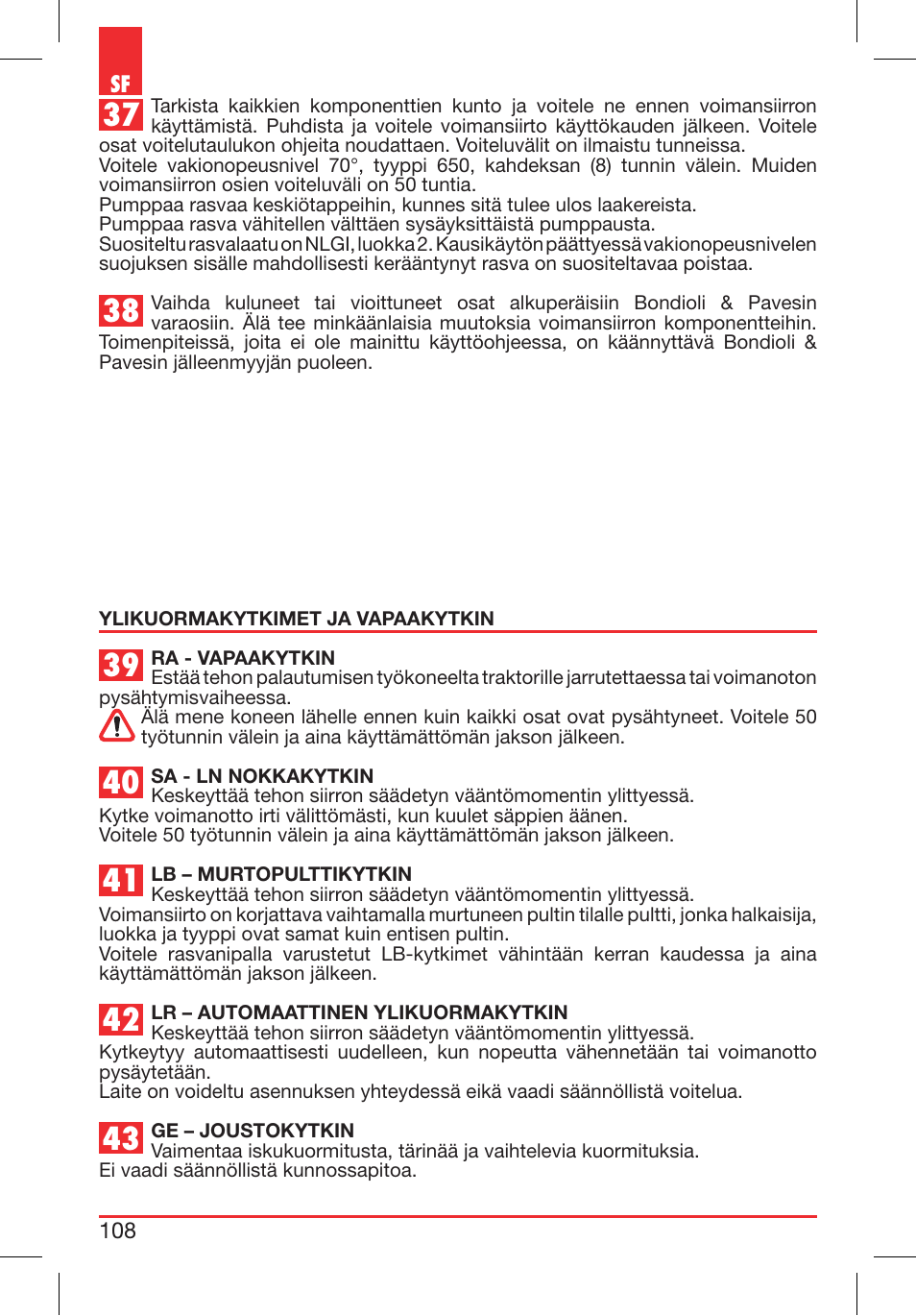 Bondioli&Pavesi 399CEE010_E User Manual | Page 108 / 255