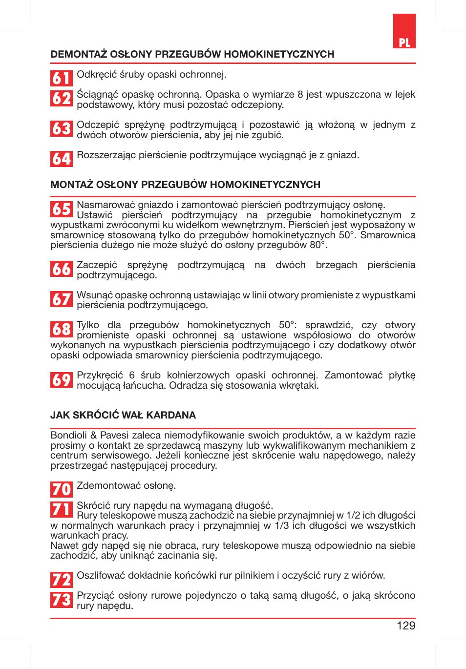 Bondioli&Pavesi 399CEE010_E User Manual | Page 129 / 255
