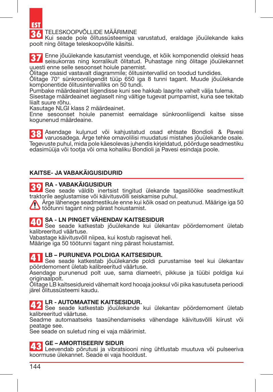 Bondioli&Pavesi 399CEE010_E User Manual | Page 144 / 255