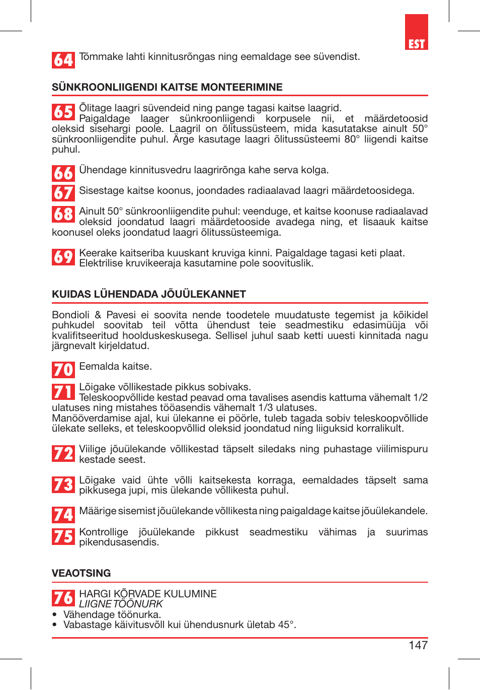 Bondioli&Pavesi 399CEE010_E User Manual | Page 147 / 255