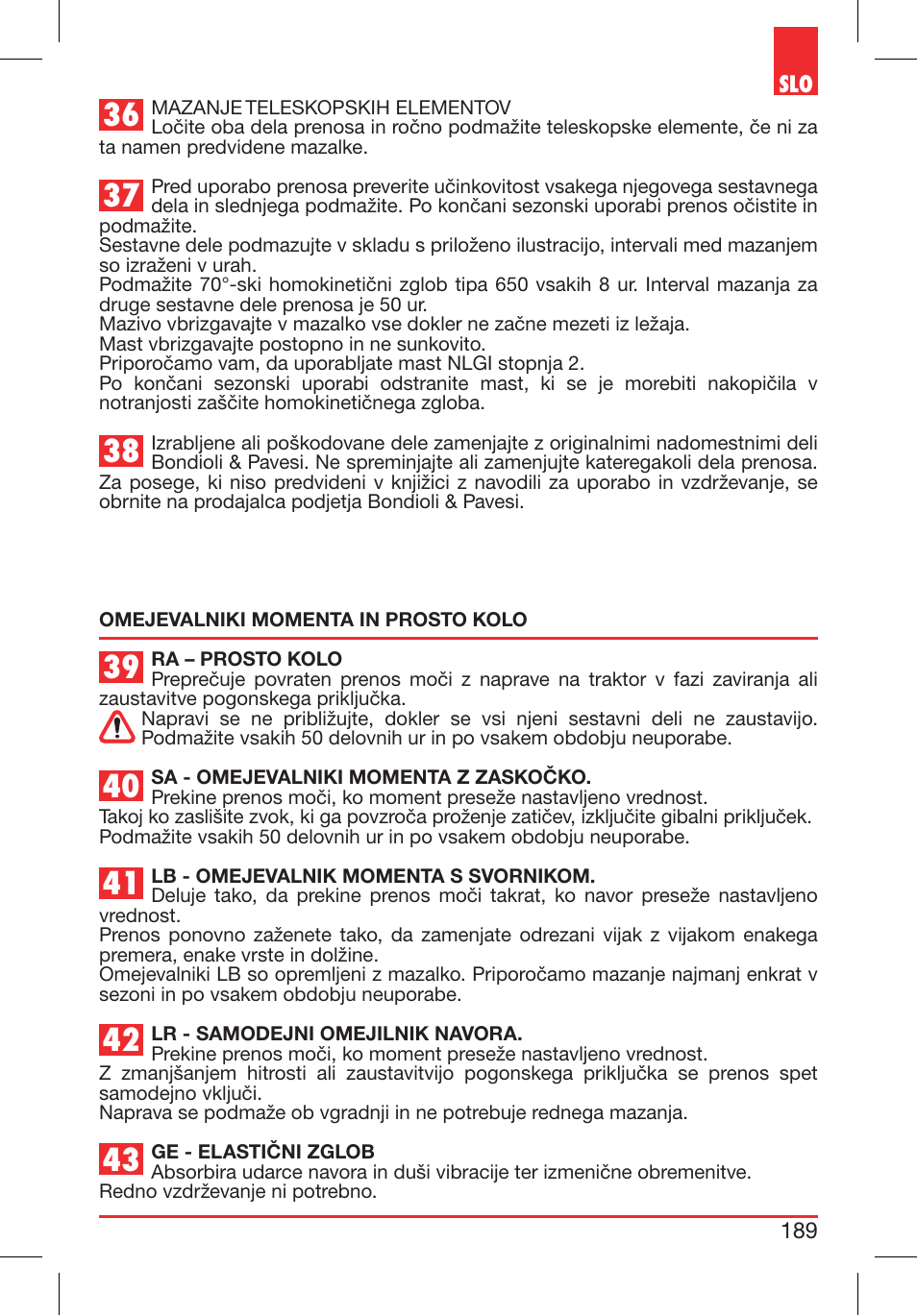 Bondioli&Pavesi 399CEE010_E User Manual | Page 189 / 255