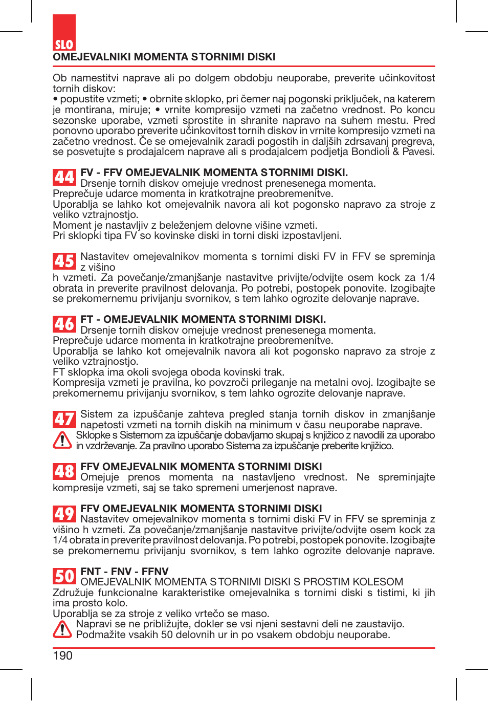 Bondioli&Pavesi 399CEE010_E User Manual | Page 190 / 255