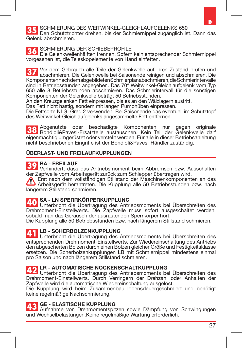 Bondioli&Pavesi 399CEE010_E User Manual | Page 27 / 255