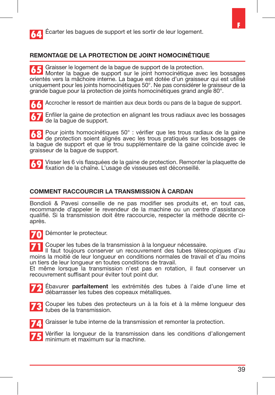 Bondioli&Pavesi 399CEE010_E User Manual | Page 39 / 255