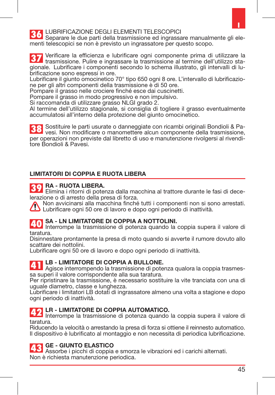 Bondioli&Pavesi 399CEE010_E User Manual | Page 45 / 255