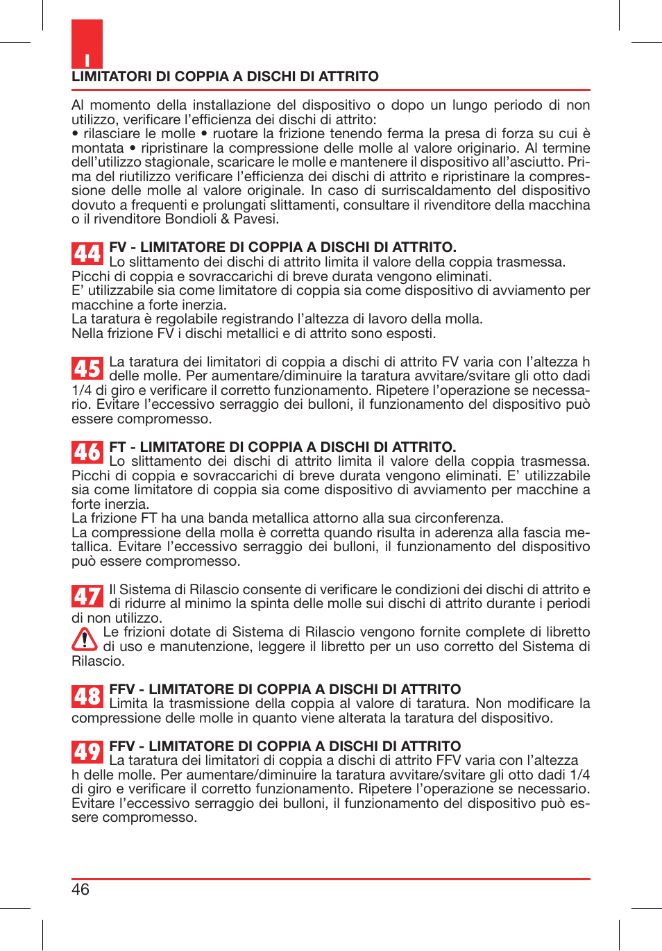 Bondioli&Pavesi 399CEE010_E User Manual | Page 46 / 255