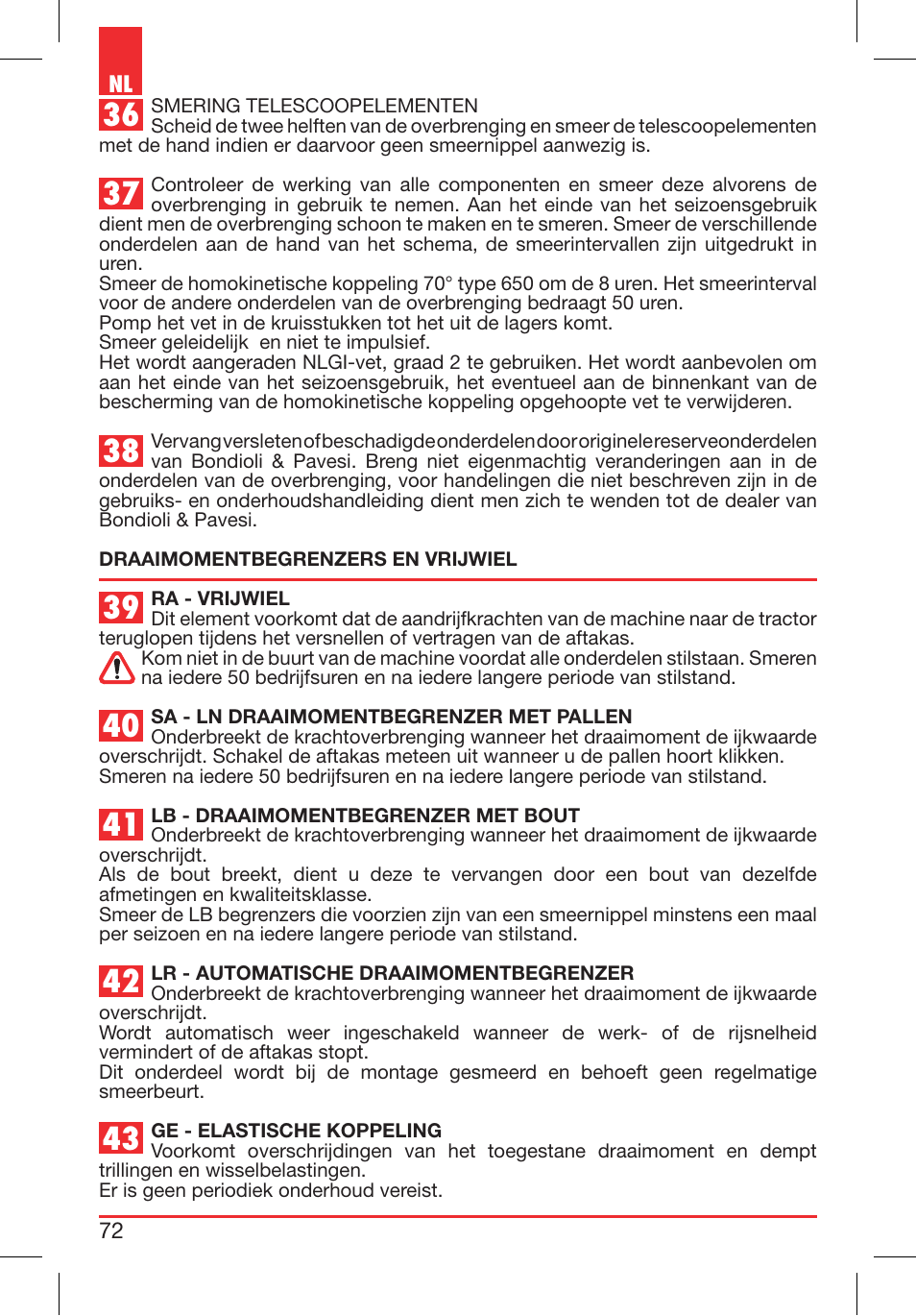 Bondioli&Pavesi 399CEE010_E User Manual | Page 72 / 255