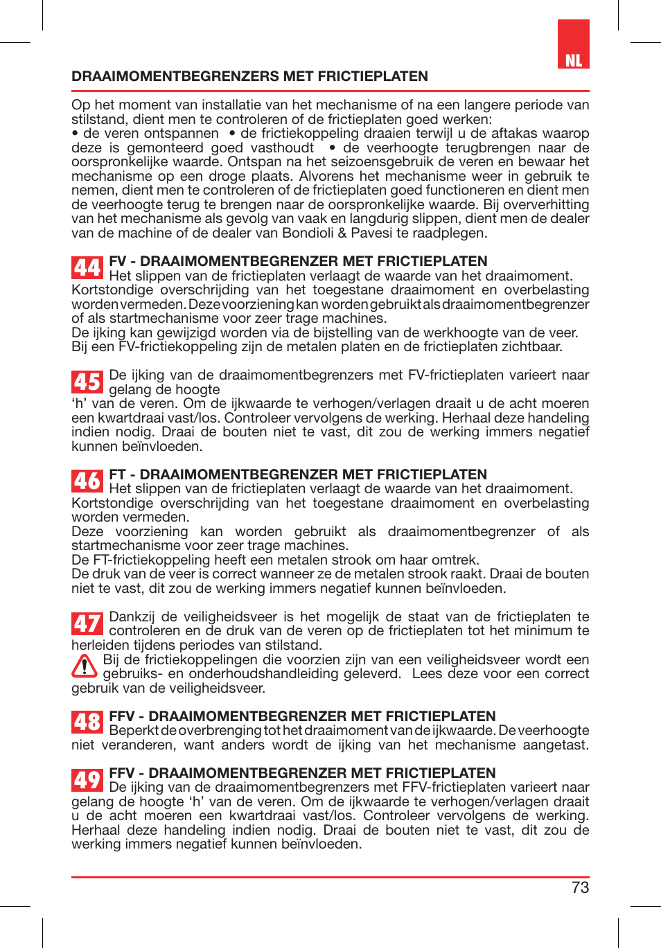 Bondioli&Pavesi 399CEE010_E User Manual | Page 73 / 255