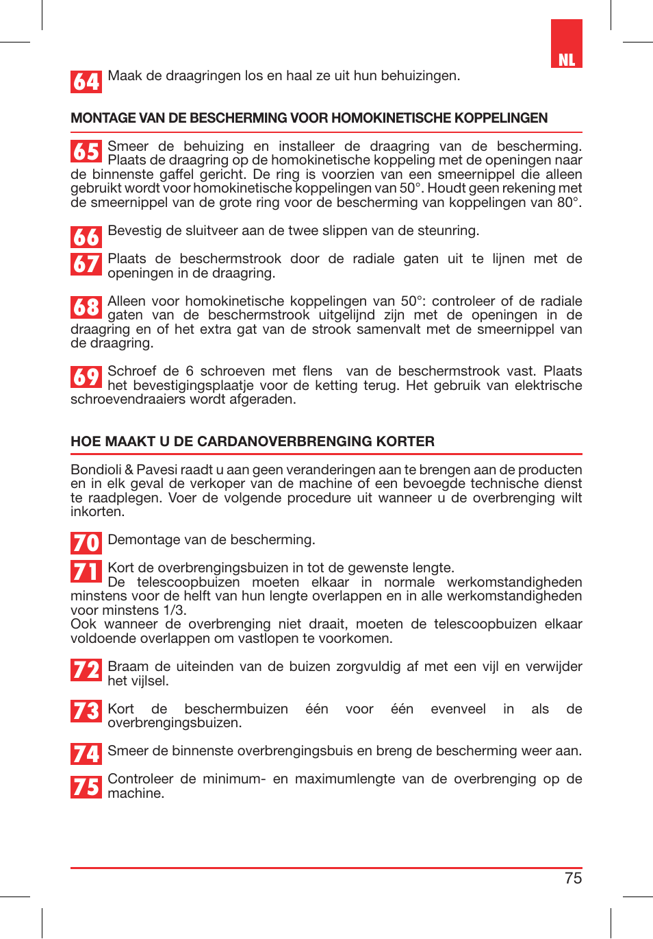 Bondioli&Pavesi 399CEE010_E User Manual | Page 75 / 255