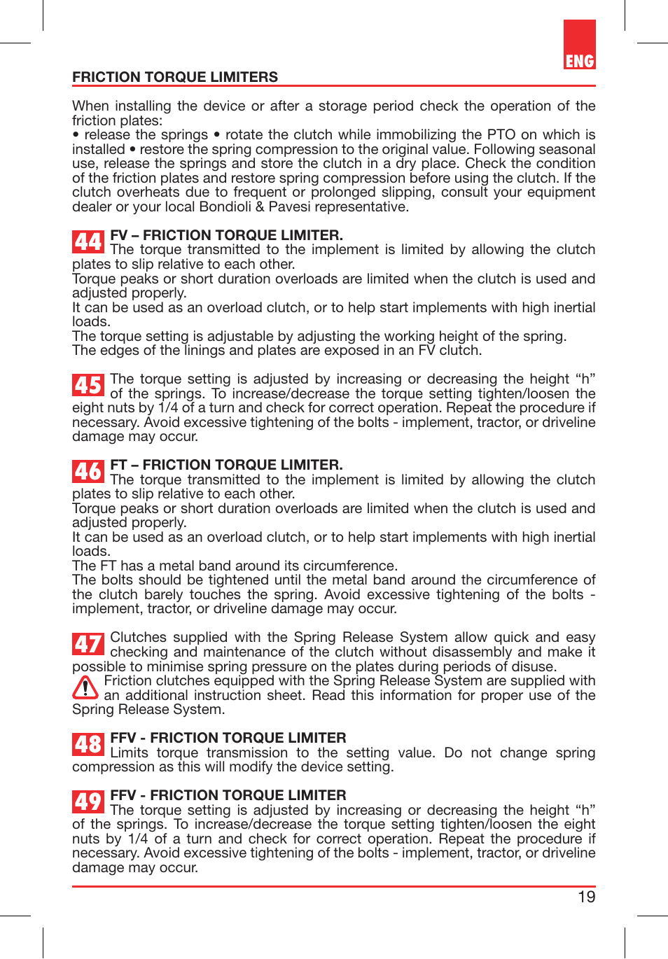Bondioli&Pavesi 399USA010_C User Manual | Page 19 / 79