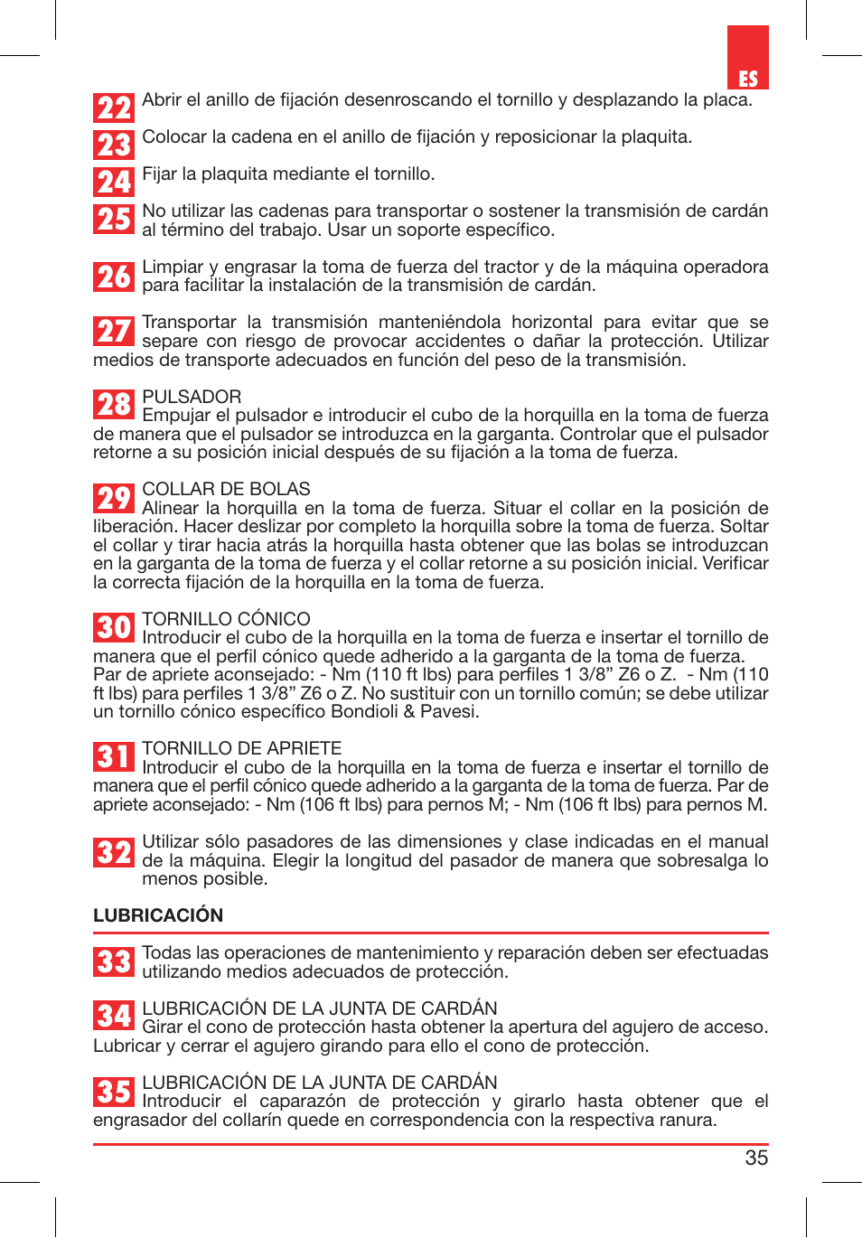 Bondioli&Pavesi 399USA010_C User Manual | Page 35 / 79