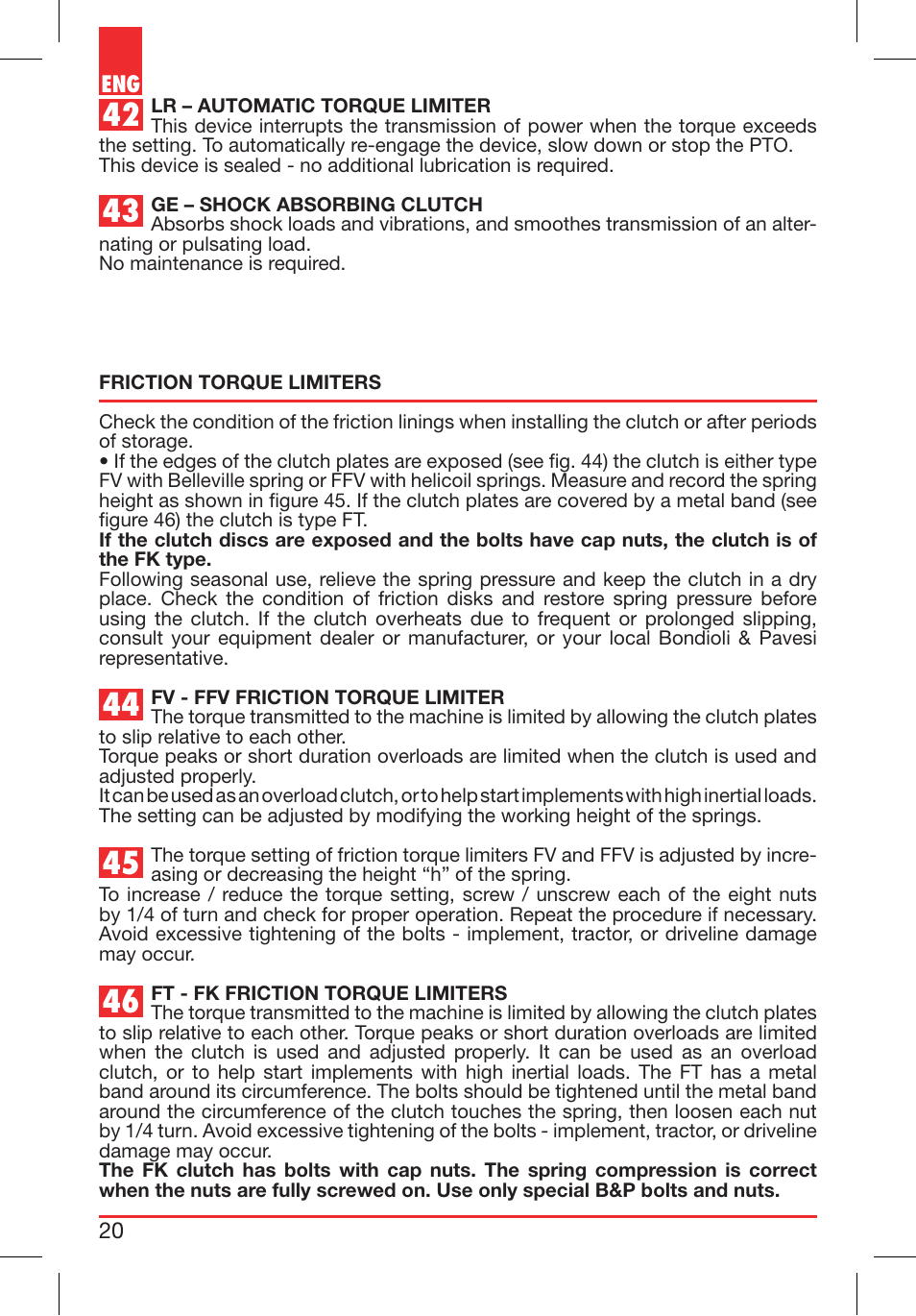 Bondioli&Pavesi 399USA011_D User Manual | Page 20 / 87