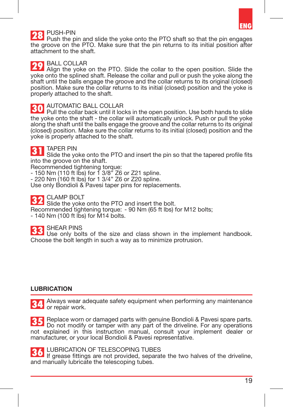 Bondioli&Pavesi 399USAG01_C User Manual | Page 19 / 87