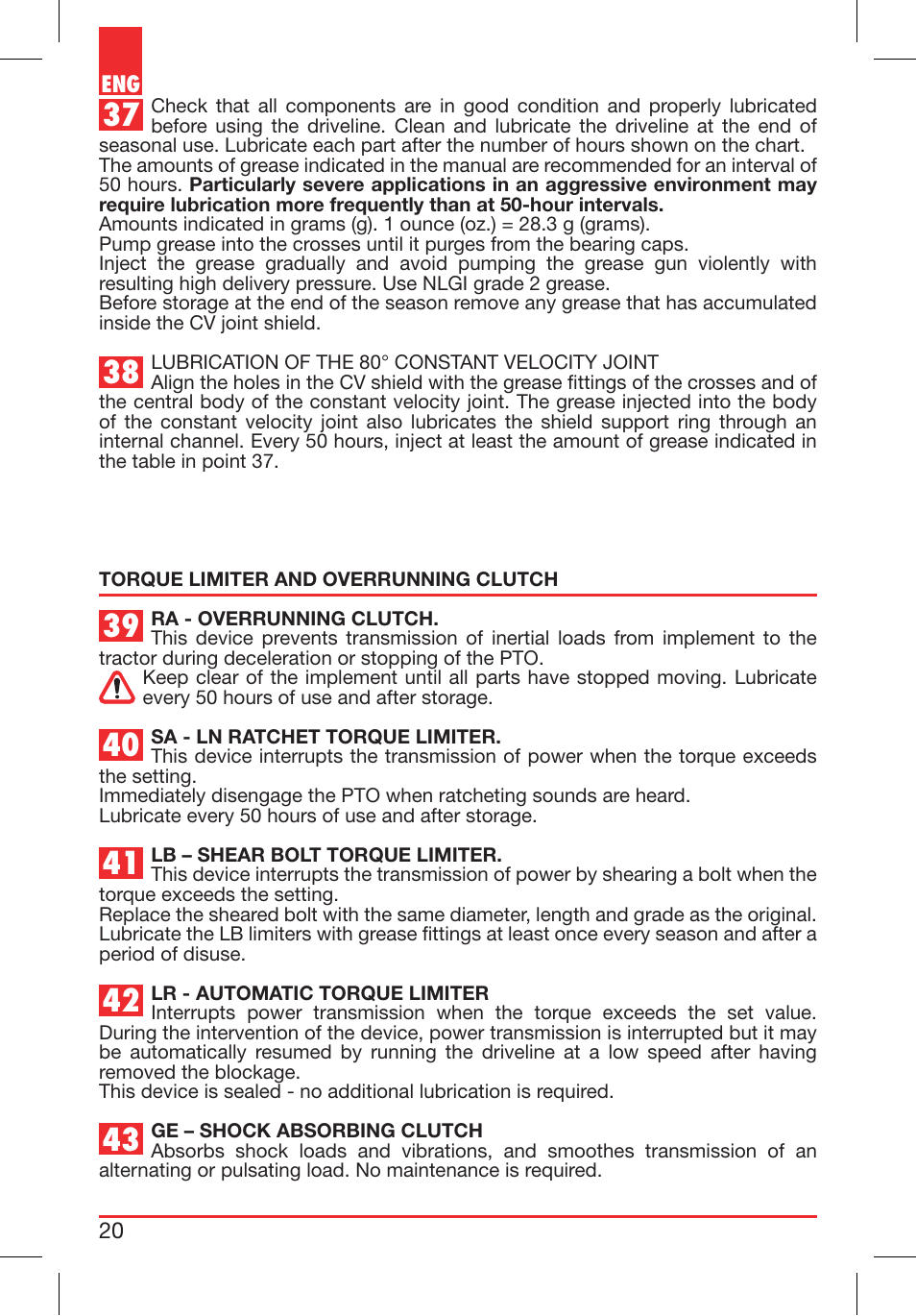 Bondioli&Pavesi 399USAG01_C User Manual | Page 20 / 87