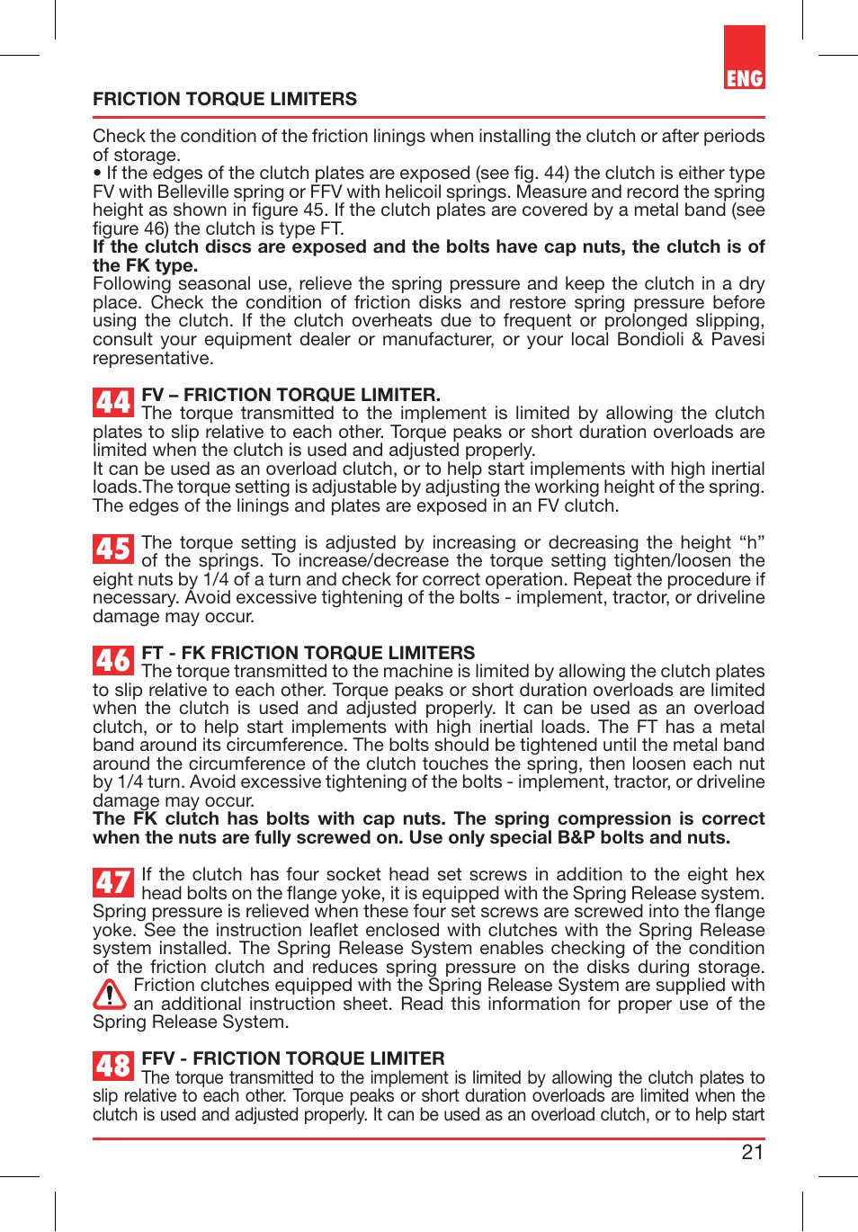 Bondioli&Pavesi 399USAG01_C User Manual | Page 21 / 87