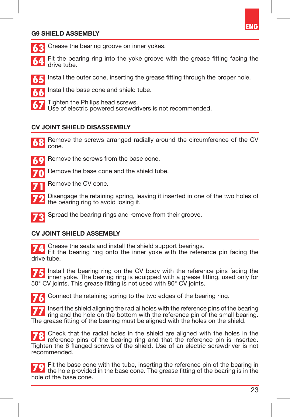 Bondioli&Pavesi 399USAG01_C User Manual | Page 23 / 87
