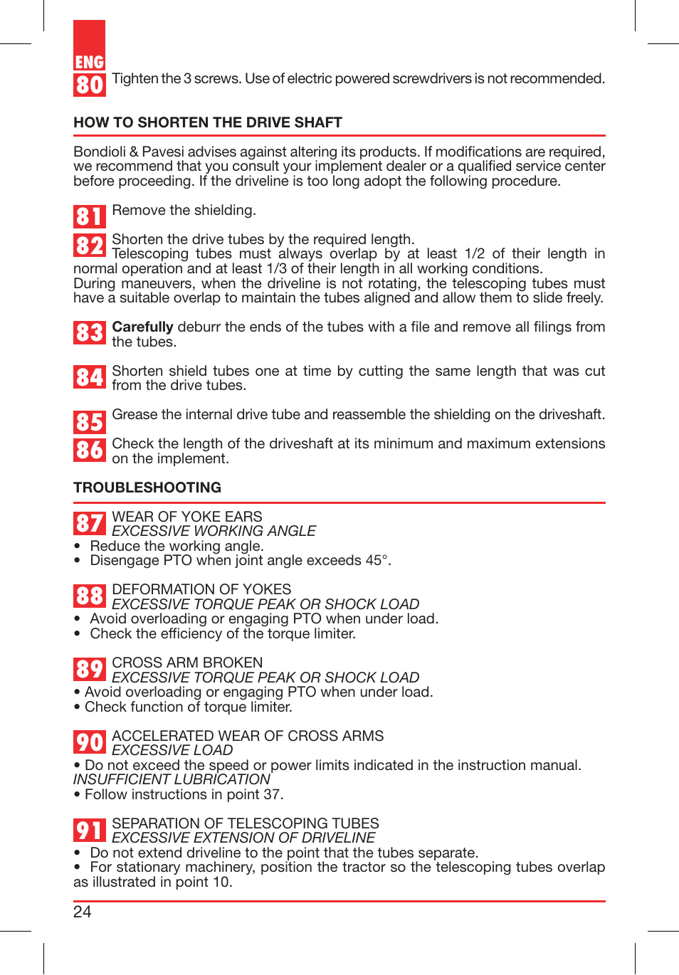Bondioli&Pavesi 399USAG01_C User Manual | Page 24 / 87