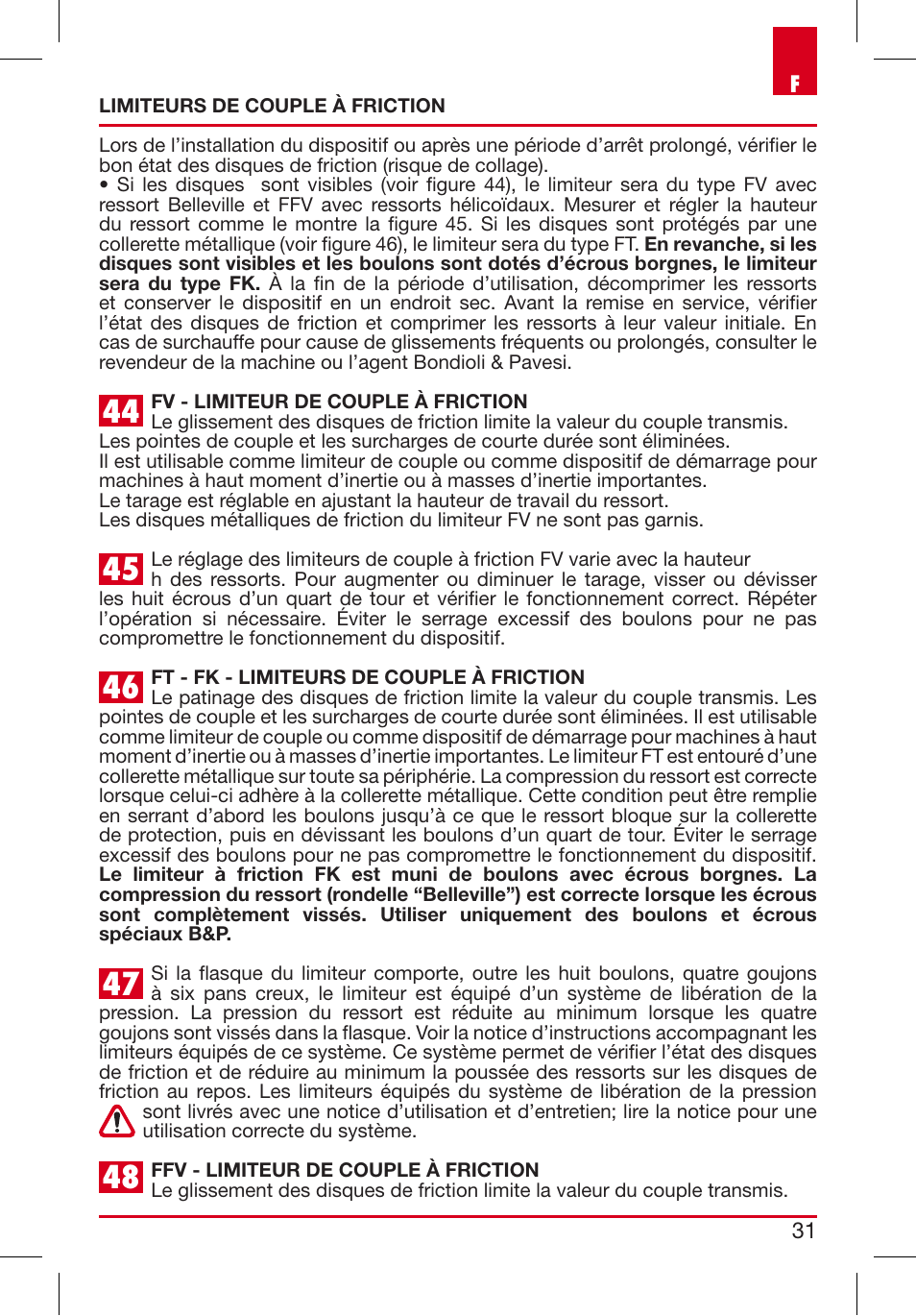 Bondioli&Pavesi 399USAG01_C User Manual | Page 31 / 87
