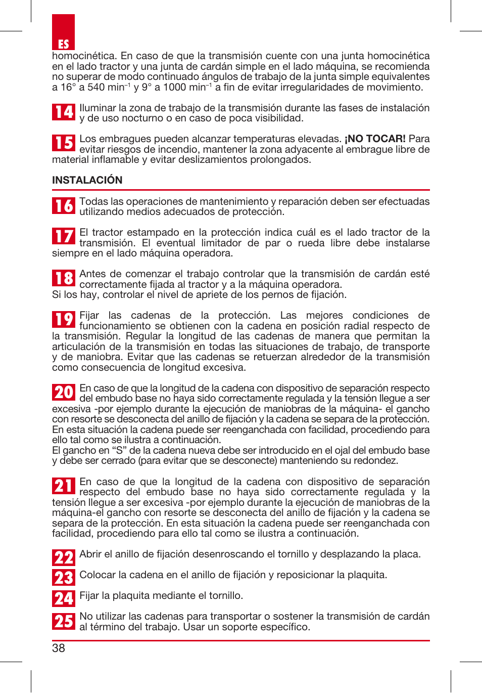 Bondioli&Pavesi 399USAG01_C User Manual | Page 38 / 87