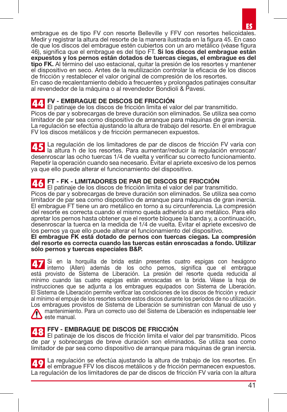 Bondioli&Pavesi 399USAG01_C User Manual | Page 41 / 87