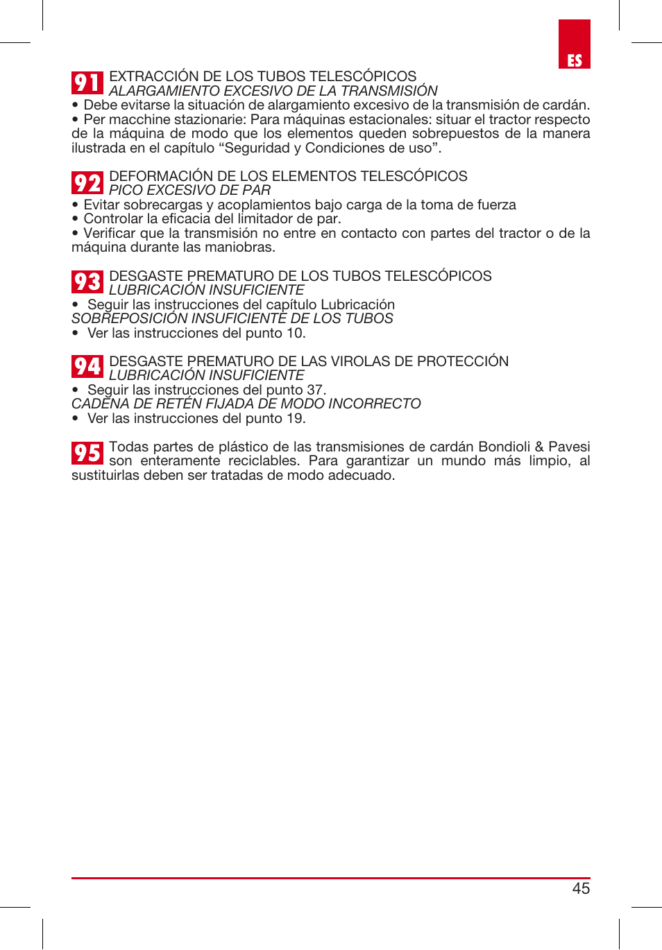 Bondioli&Pavesi 399USAG01_C User Manual | Page 45 / 87