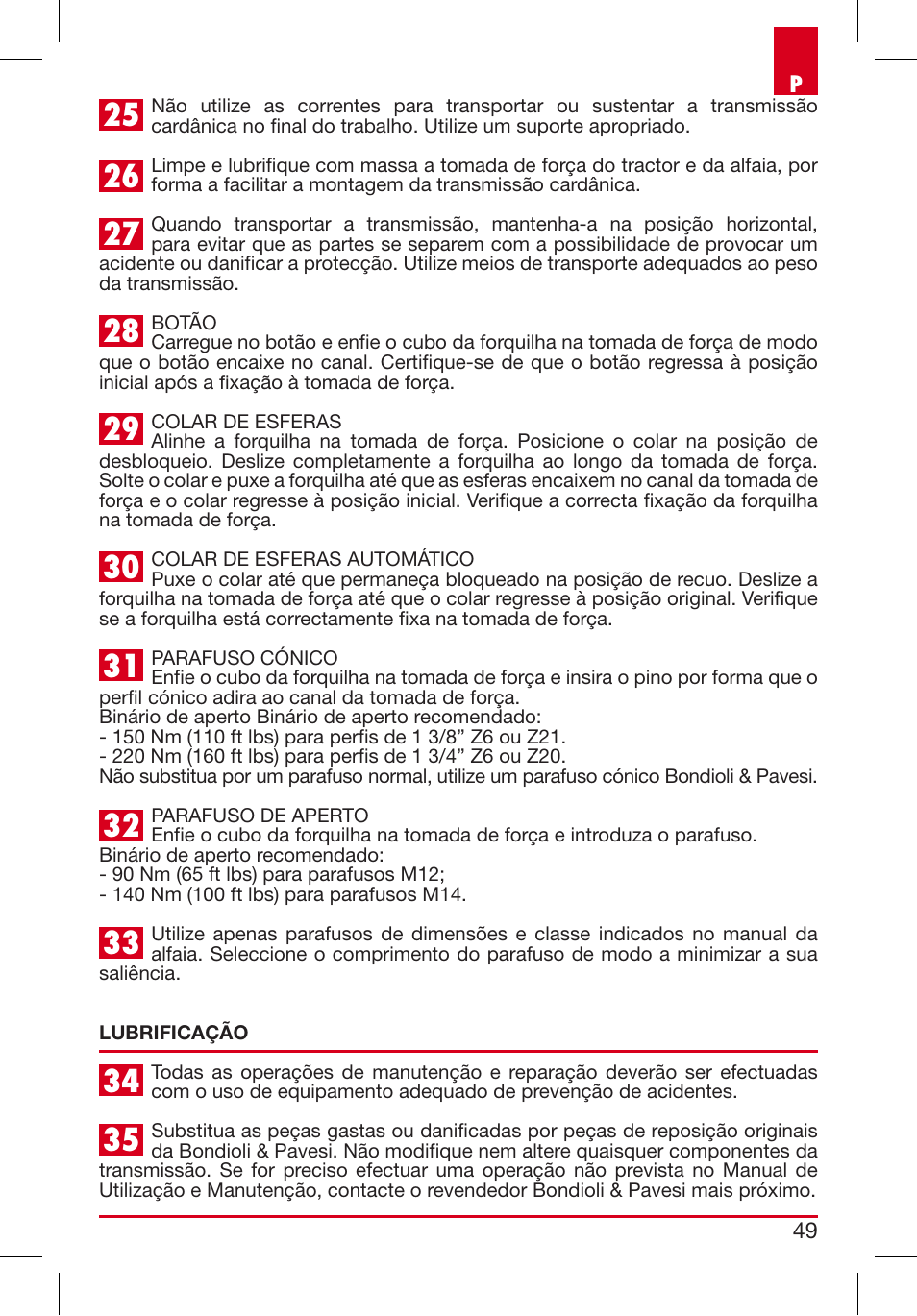 Bondioli&Pavesi 399USAG01_C User Manual | Page 49 / 87