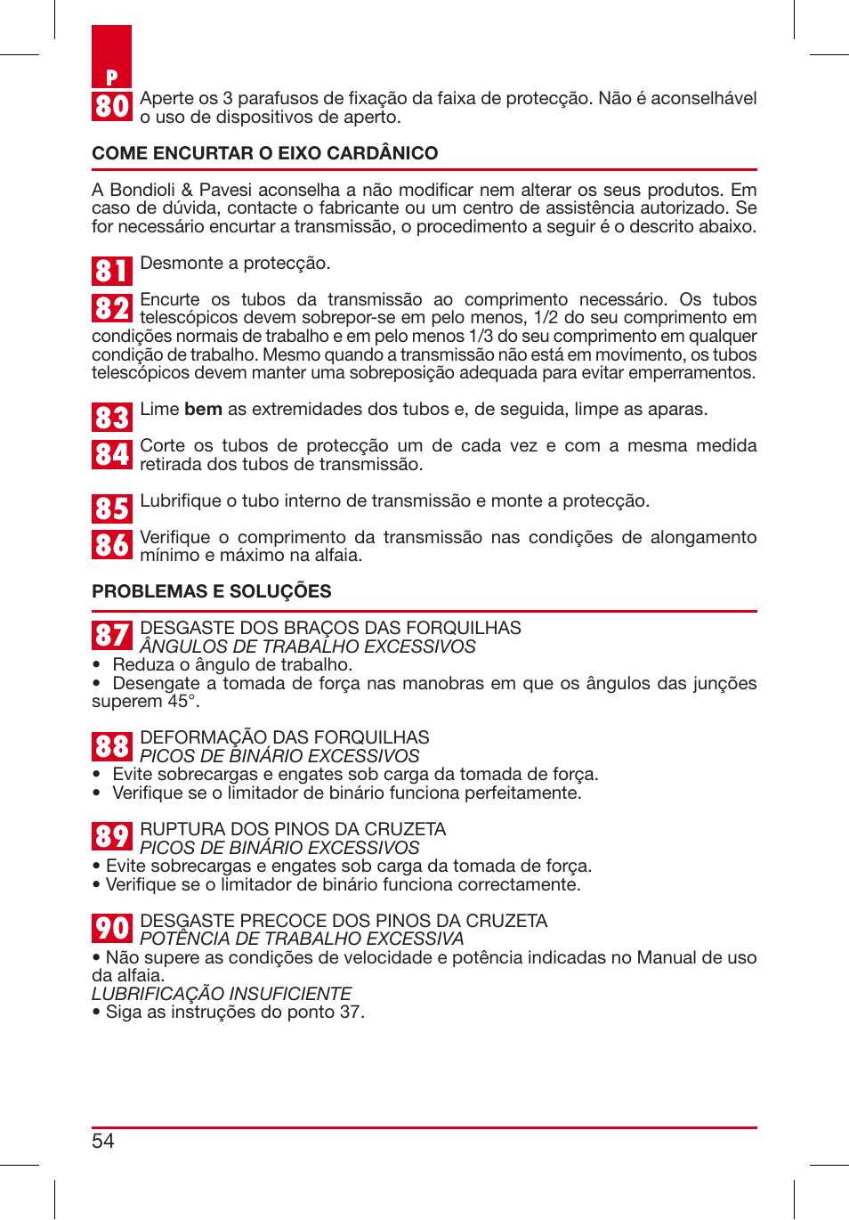 Bondioli&Pavesi 399USAG01_C User Manual | Page 54 / 87