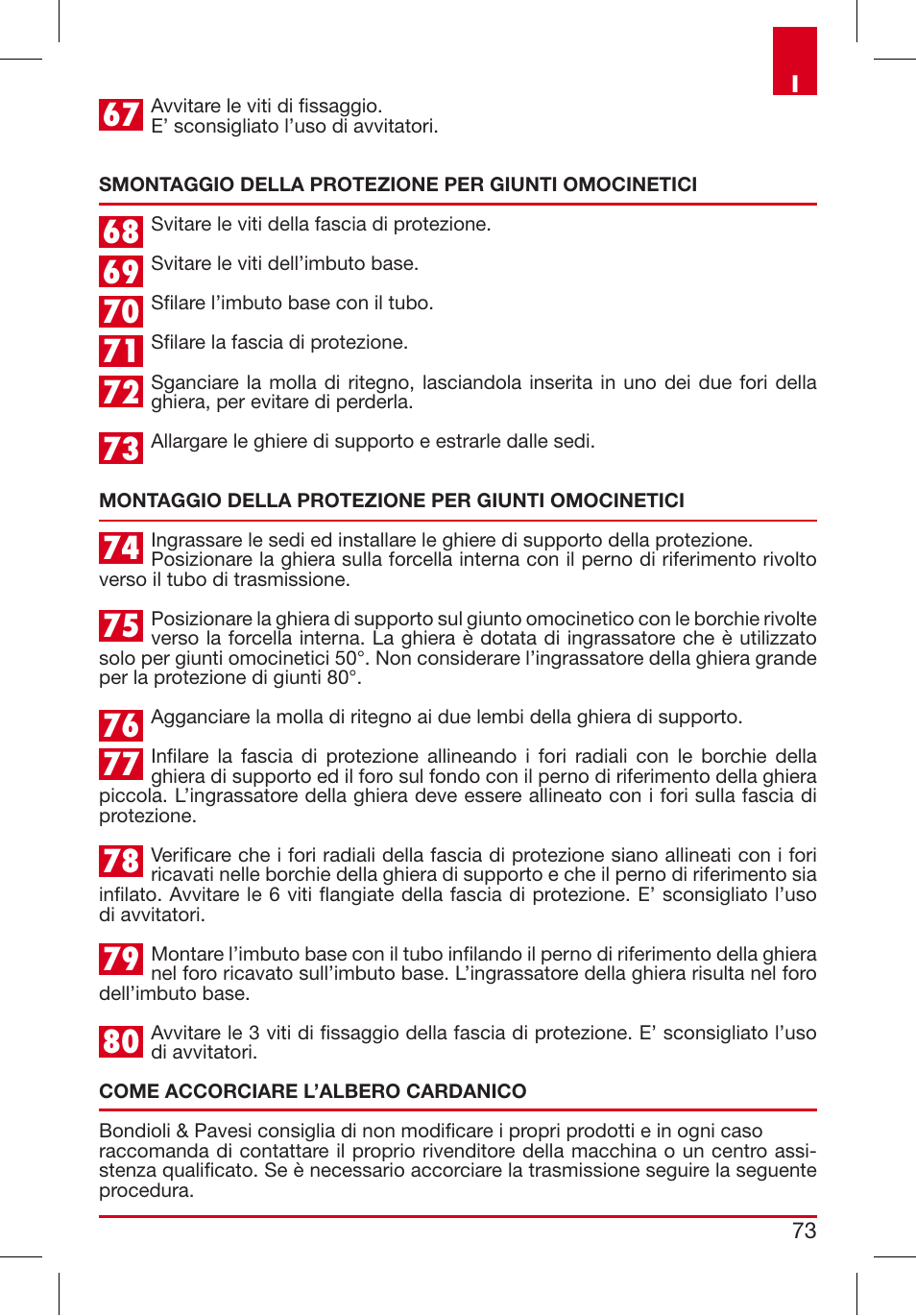 Bondioli&Pavesi 399USAG01_C User Manual | Page 73 / 87