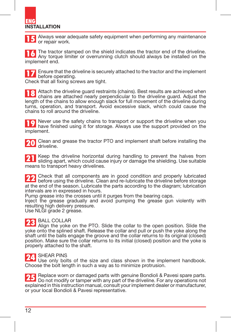 Bondioli&Pavesi 399CECN02_G User Manual | Page 12 / 171