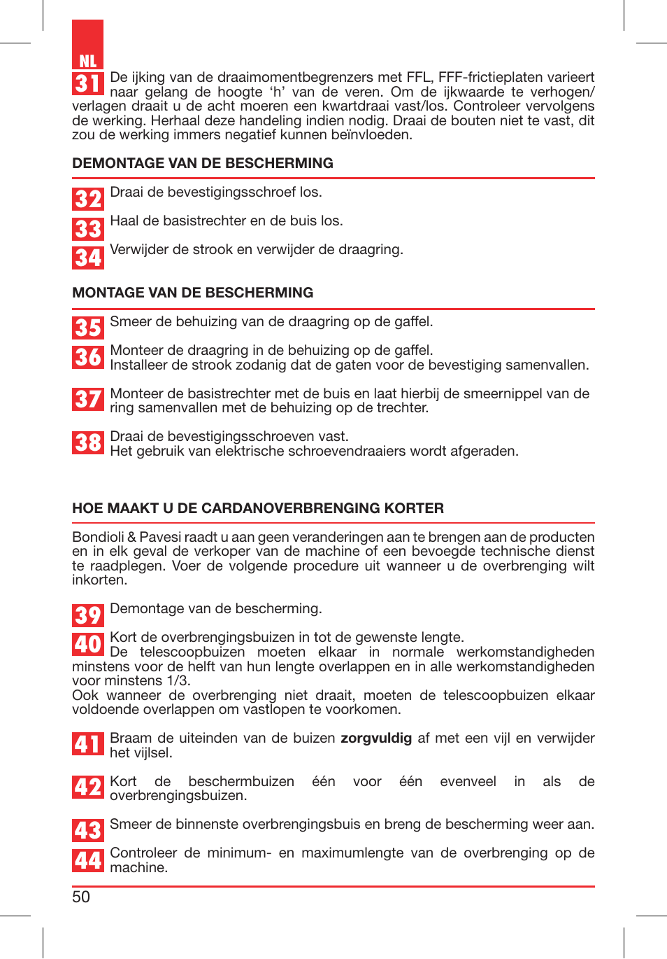 Bondioli&Pavesi 399CECN02_G User Manual | Page 50 / 171