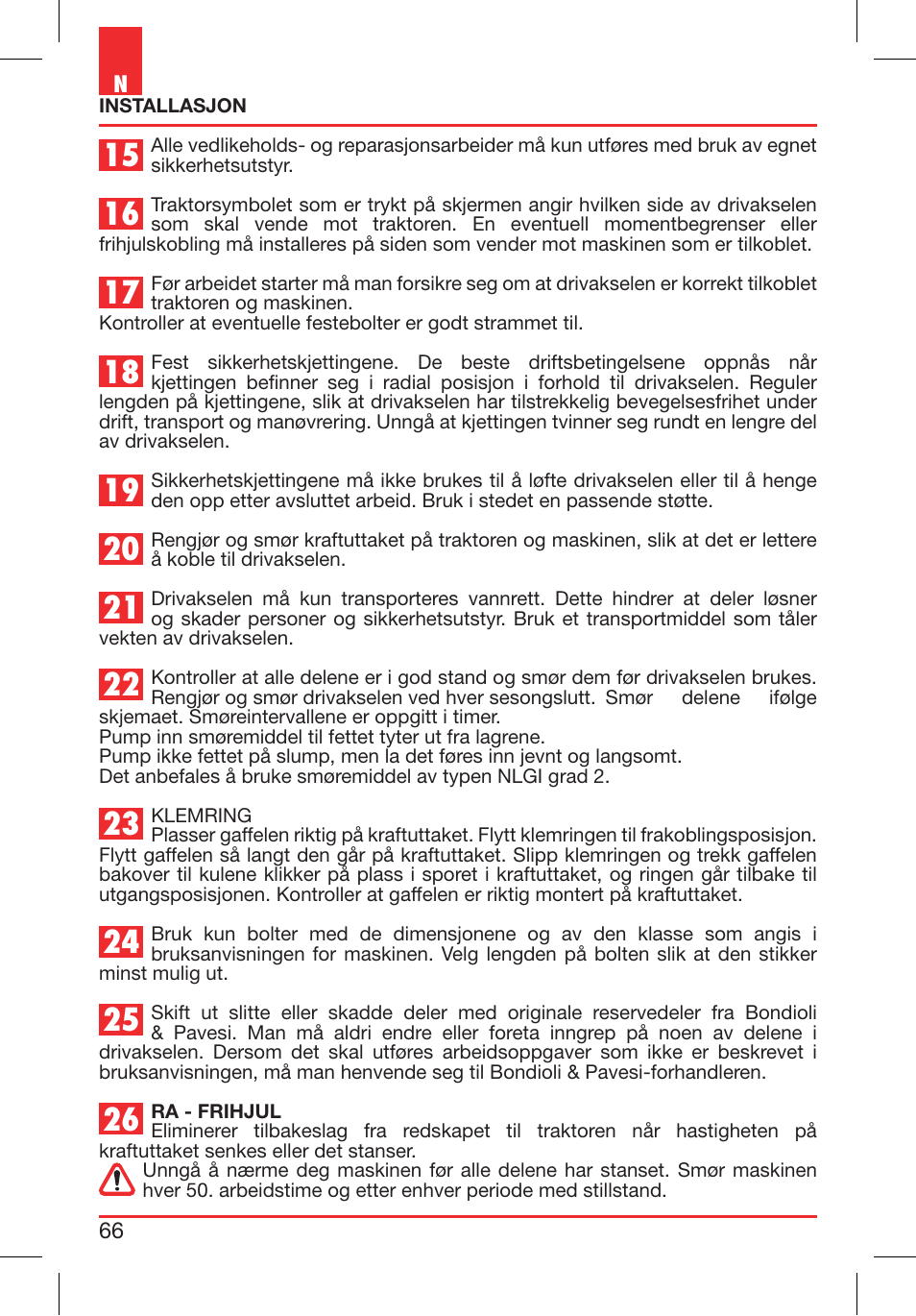 Bondioli&Pavesi 399CECN02_G User Manual | Page 66 / 171