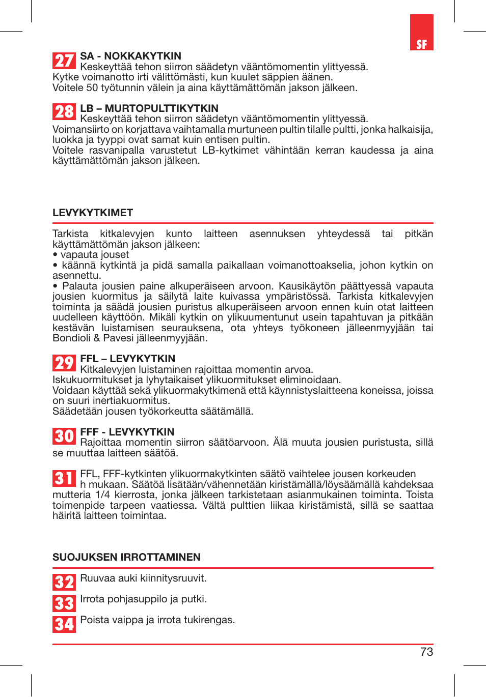 Bondioli&Pavesi 399CECN02_G User Manual | Page 73 / 171