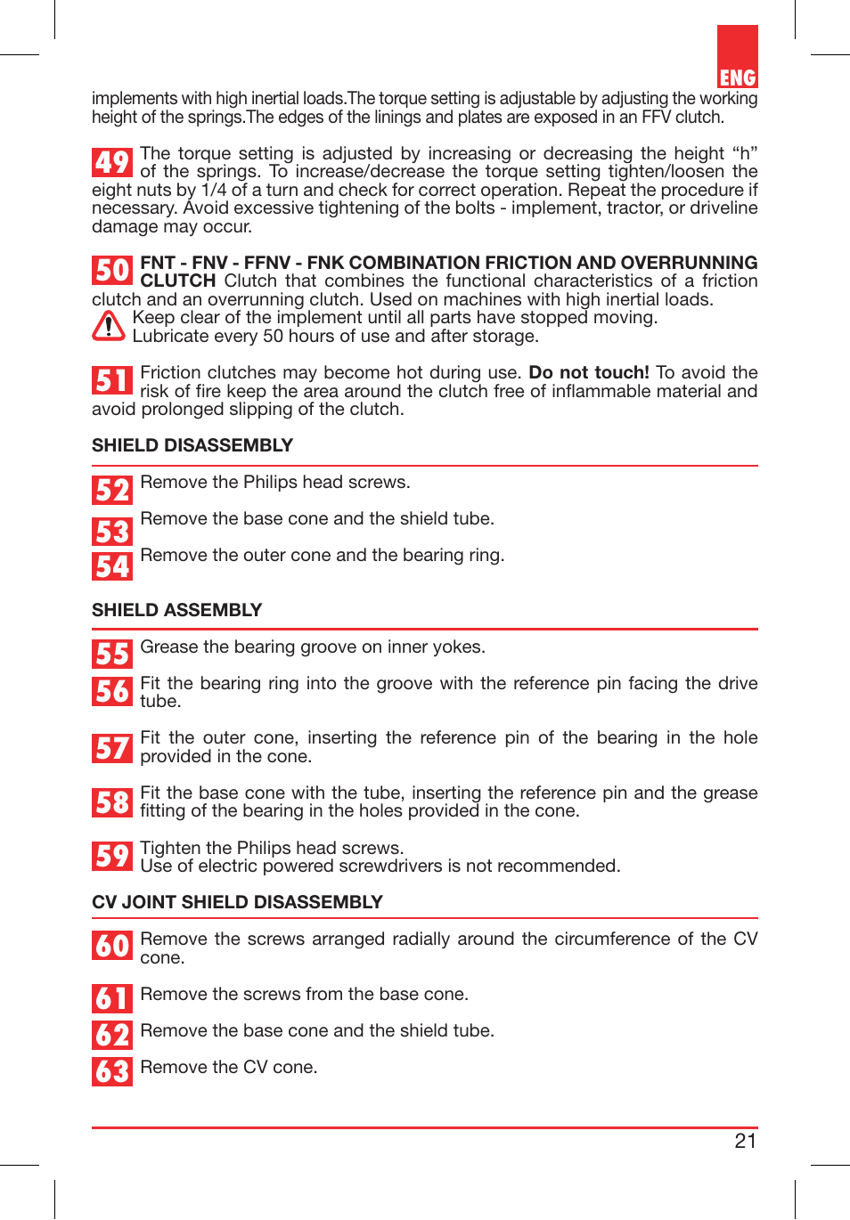 Bondioli&Pavesi 399USBR15 User Manual | Page 21 / 51