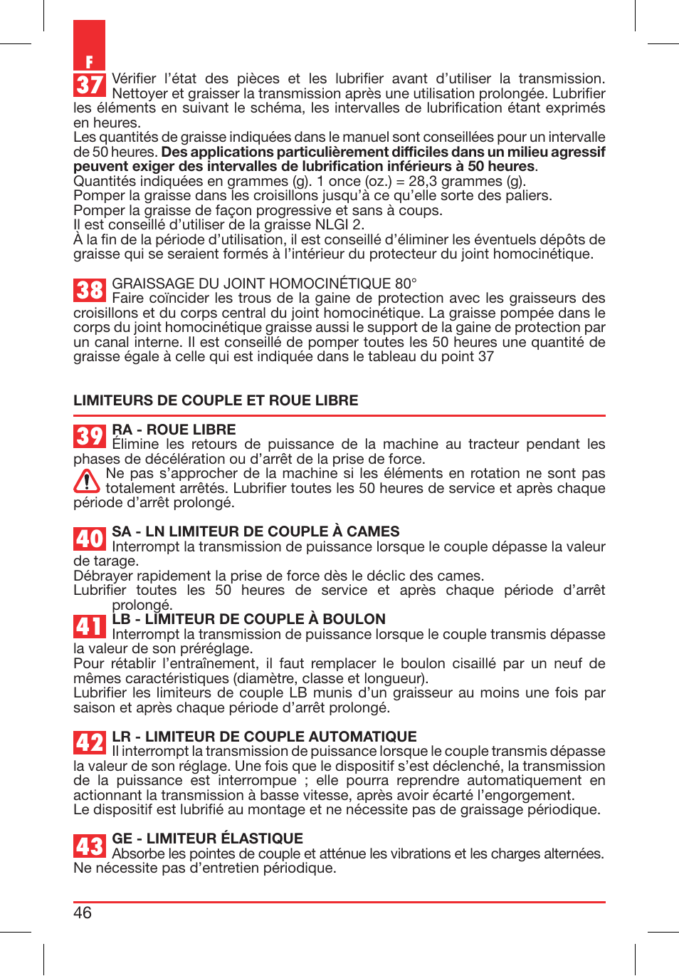 Bondioli&Pavesi 399USBR15 User Manual | Page 46 / 51