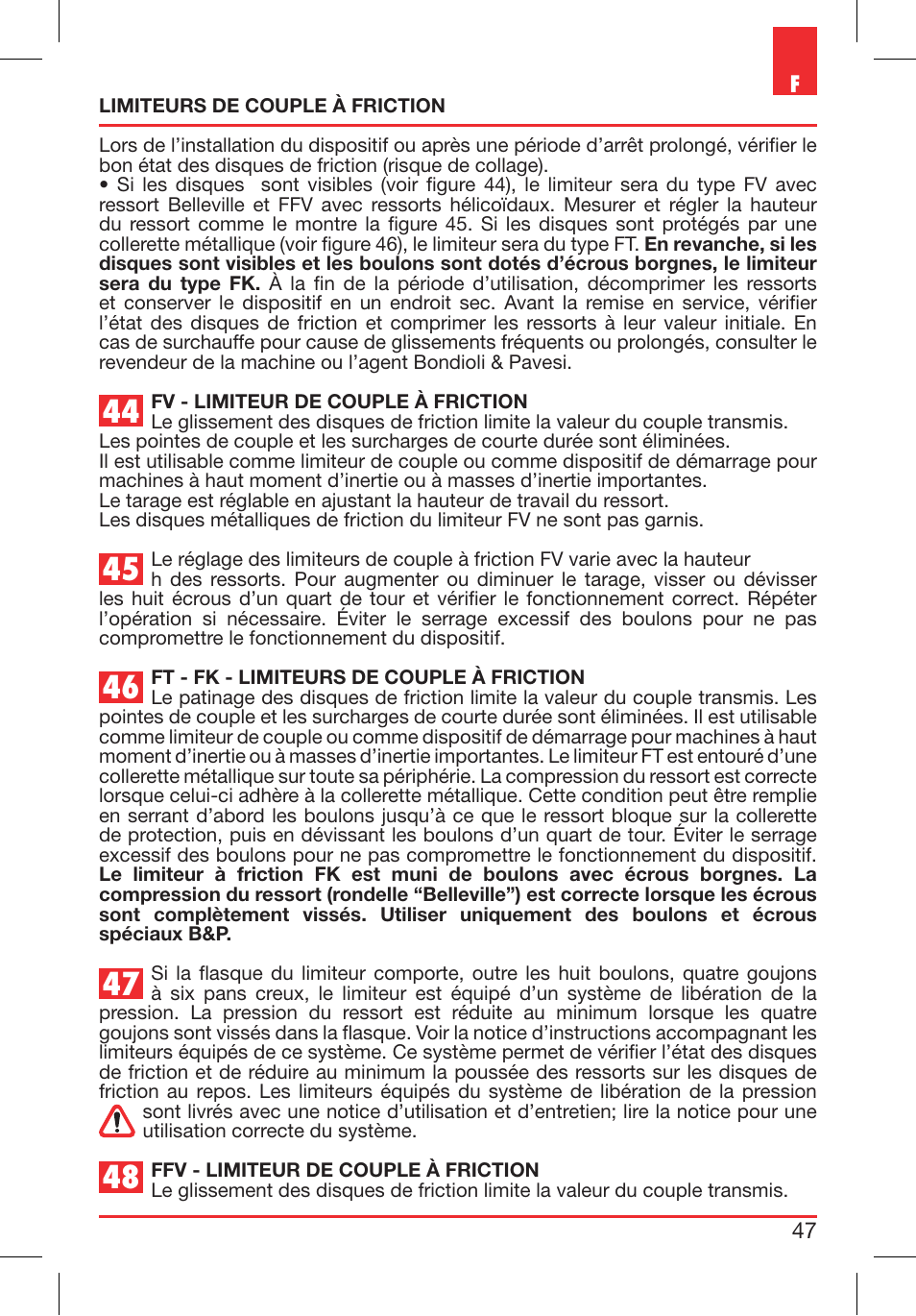 Bondioli&Pavesi 399USBR15 User Manual | Page 47 / 51