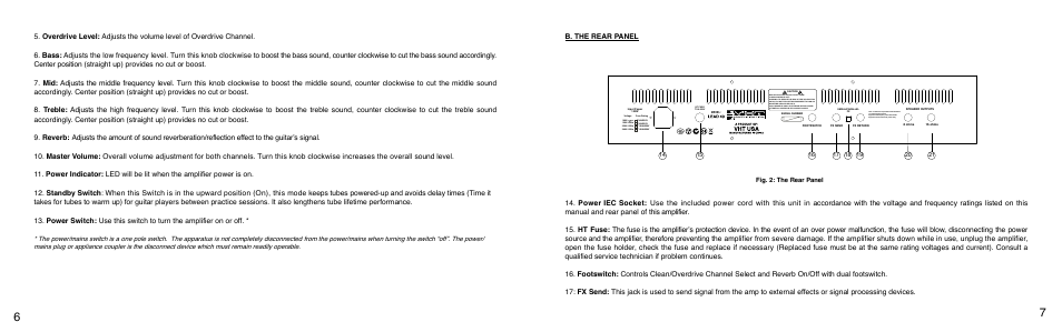 B. the rear panel | VHT Lead 40 User Manual | Page 4 / 7